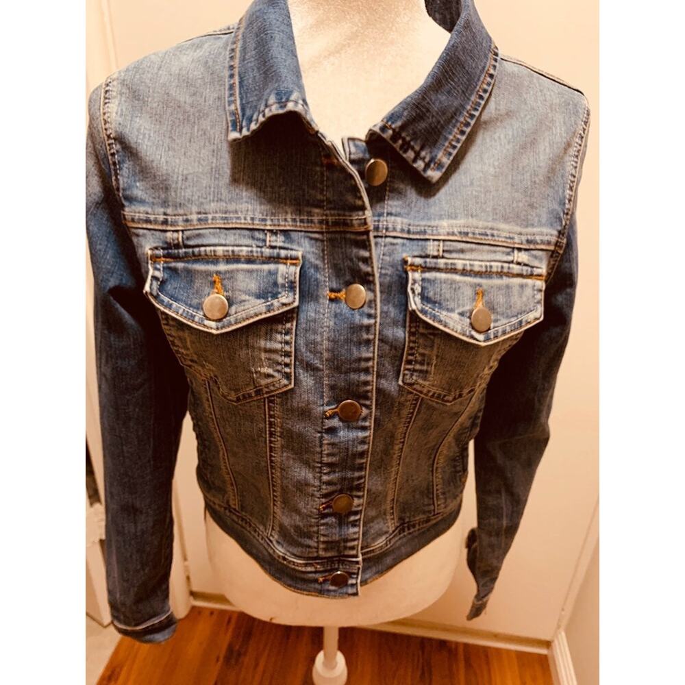 Papaya Design Cropped Denim Jean Jacket - Picture 3 of 11